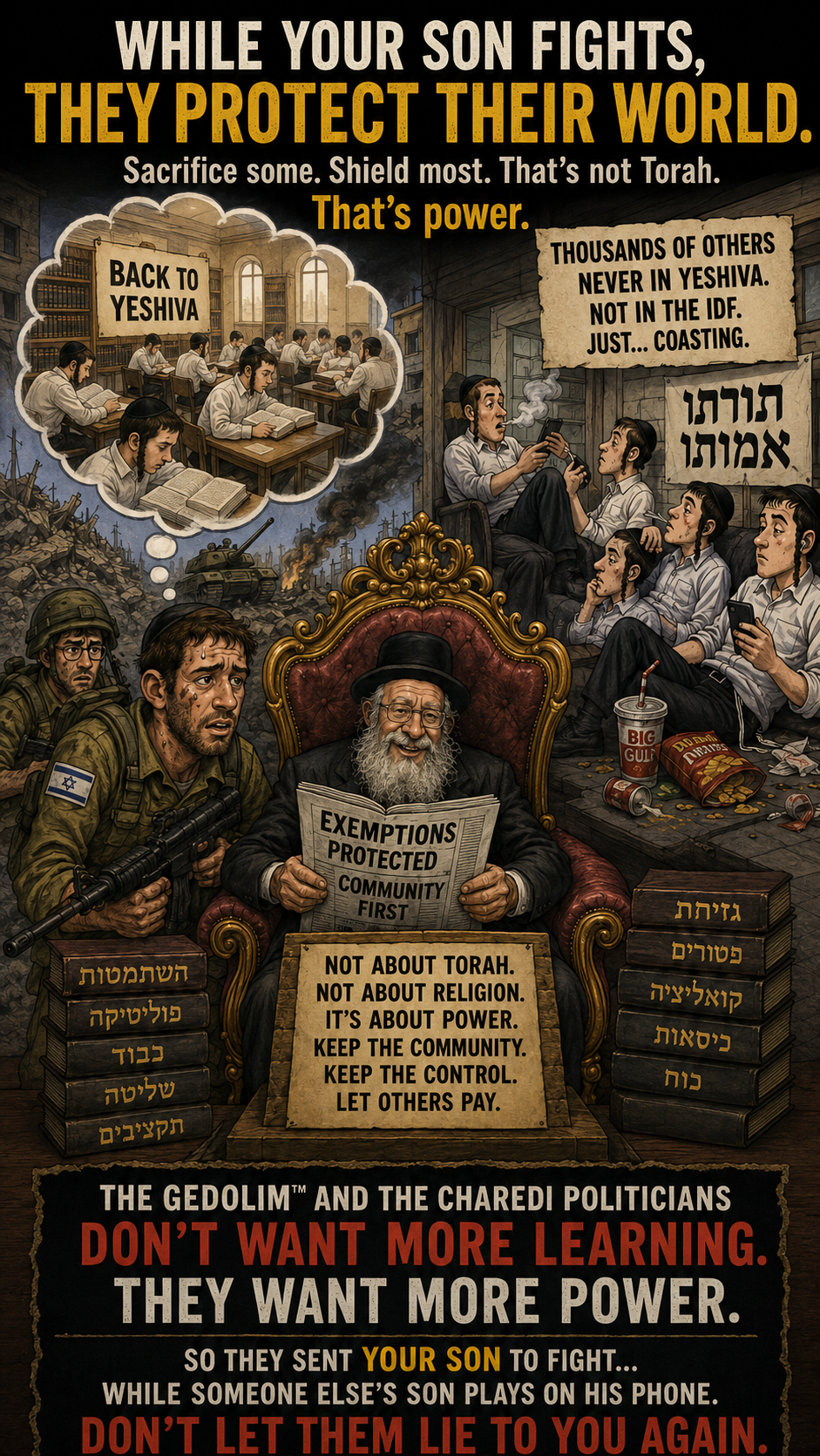 Satirical political illustration